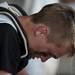 Pioneer senior catcher Brice Brown after pouring water on his head during a double header against Saline on Monday, May 20. Daniel Brenner I AnnArbor.com